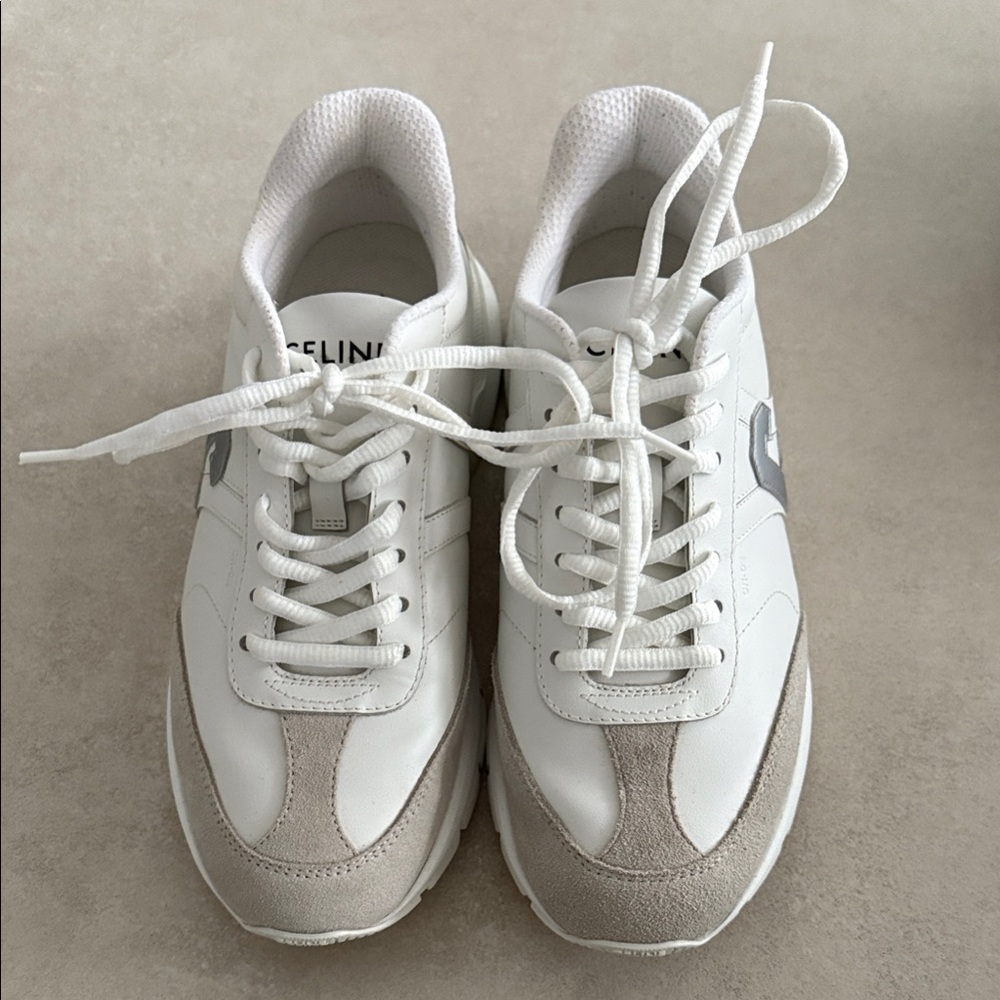 Celine White and Tan Sneakers